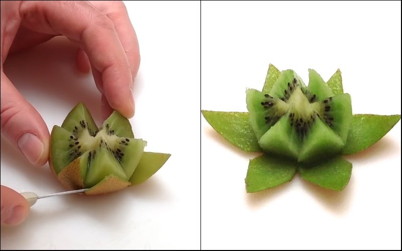 Cách tỉa quả Kiwi thành hình bông sen trong vòng “một nốt nhạc” - 8