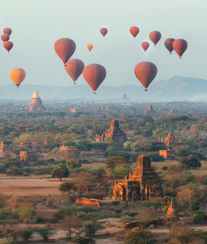 Bagan là địa điểm ngắm khinh khí cầu đẹp trên thế giới