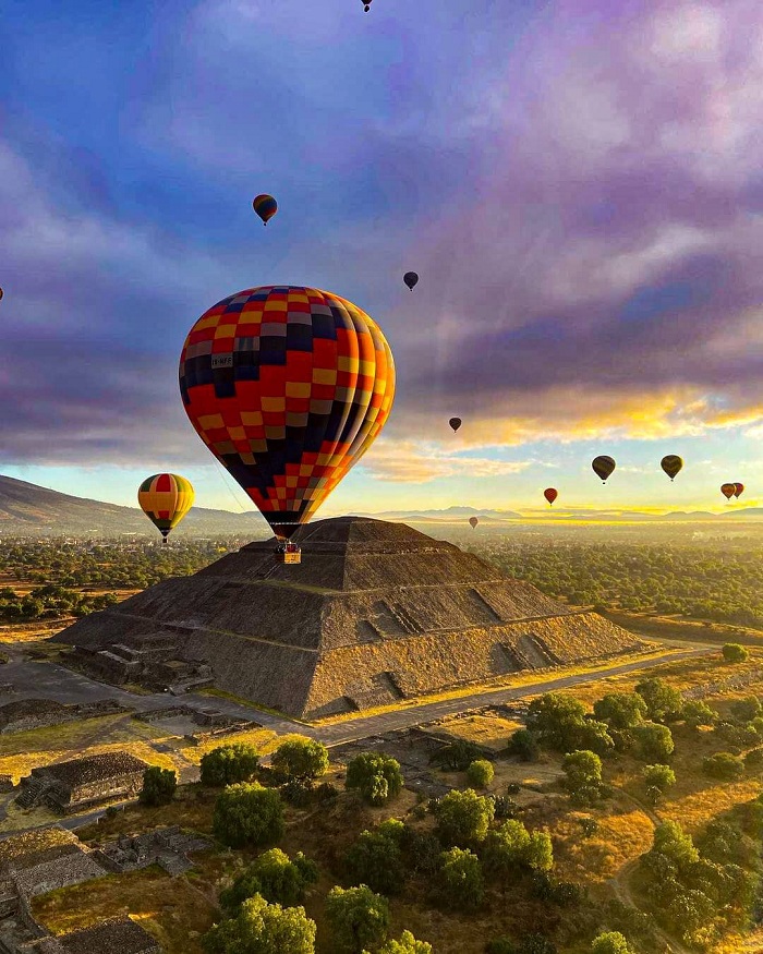 Teotihuacan là địa điểm ngắm khinh khí cầu đẹp trên thế giới