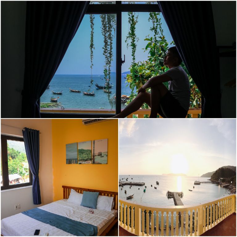 phòng và view hướng biển tại sunbay homestay hội an
