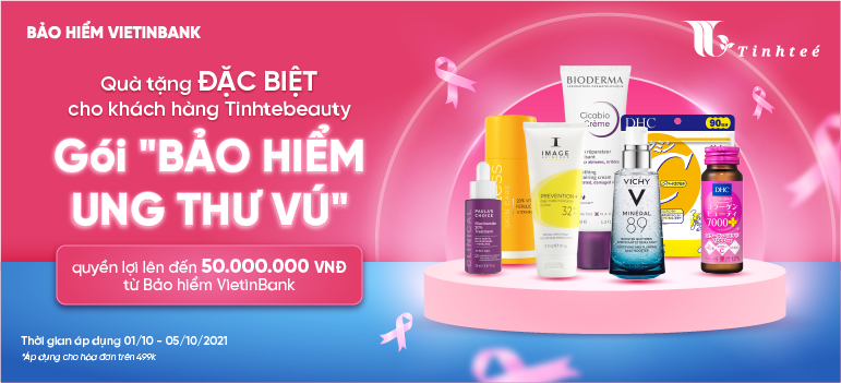 Tặng ngay Gói bảo hiểm ung thư vú Pink Care trị giá lên đến 50 triệu cho khách hàng mua sản phẩm Tinh tế Beauty