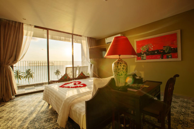 The Palmy Phú Quốc Resort sở hữu phòng nghỉ dưỡng ấn tượng, được chú trọng thiết kế theo âm hưởng Đông - Tây hài hòa. Ảnh: Palmy